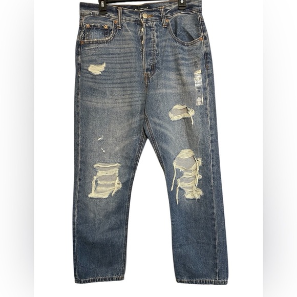 Aeropostale 90’a Super high Rise straight Distressed jeans, NWOT, size 10 - Picture 2 of 6